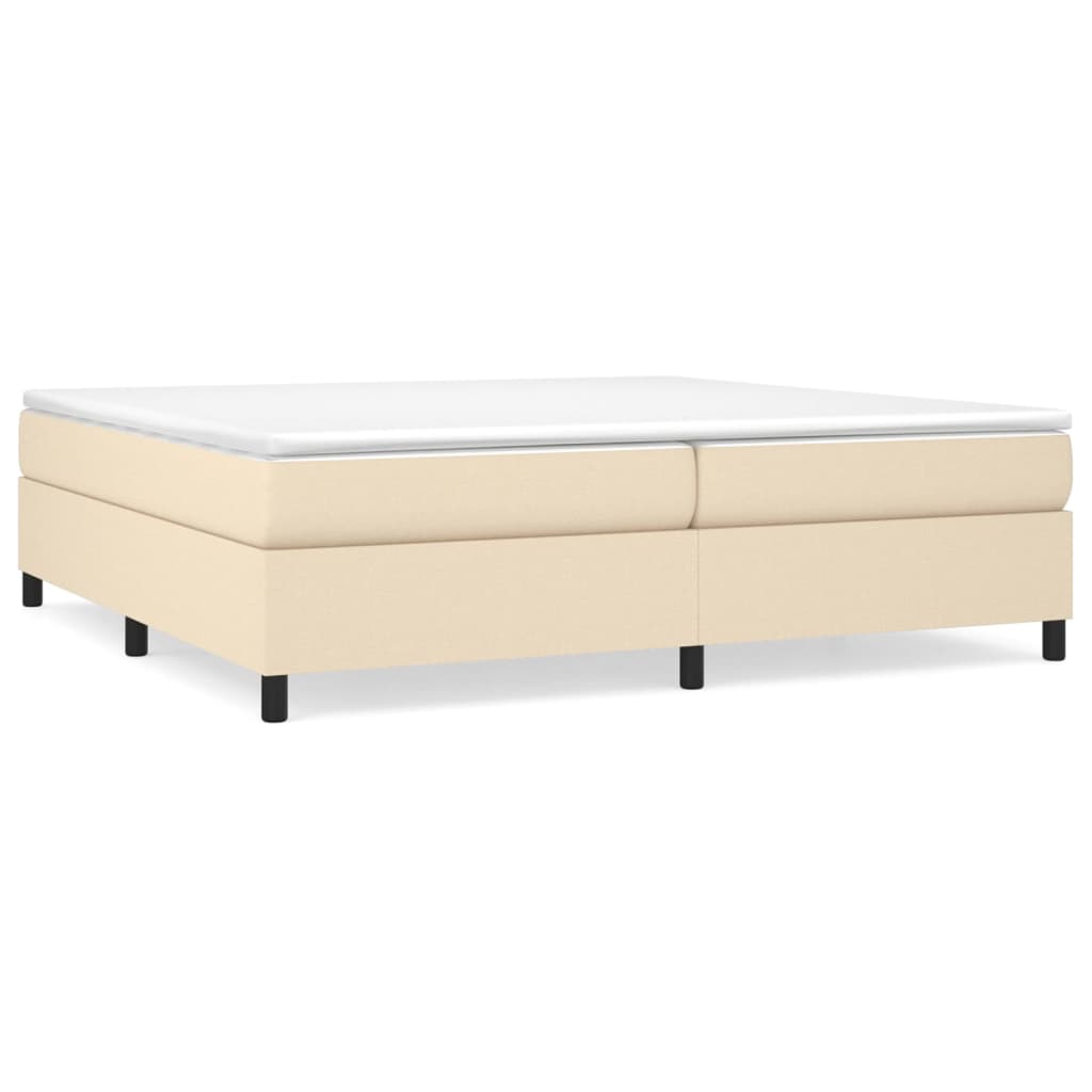 Κρεβάτι Boxspring με Στρώμα Κρεμ 200x200 εκ. Υφασμάτινο