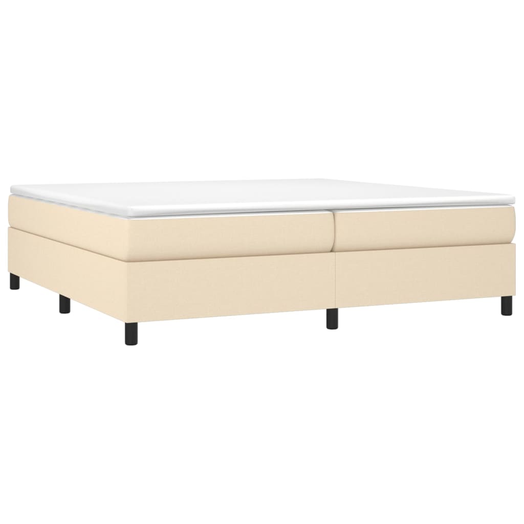 Κρεβάτι Boxspring με Στρώμα Κρεμ 200x200 εκ. Υφασμάτινο