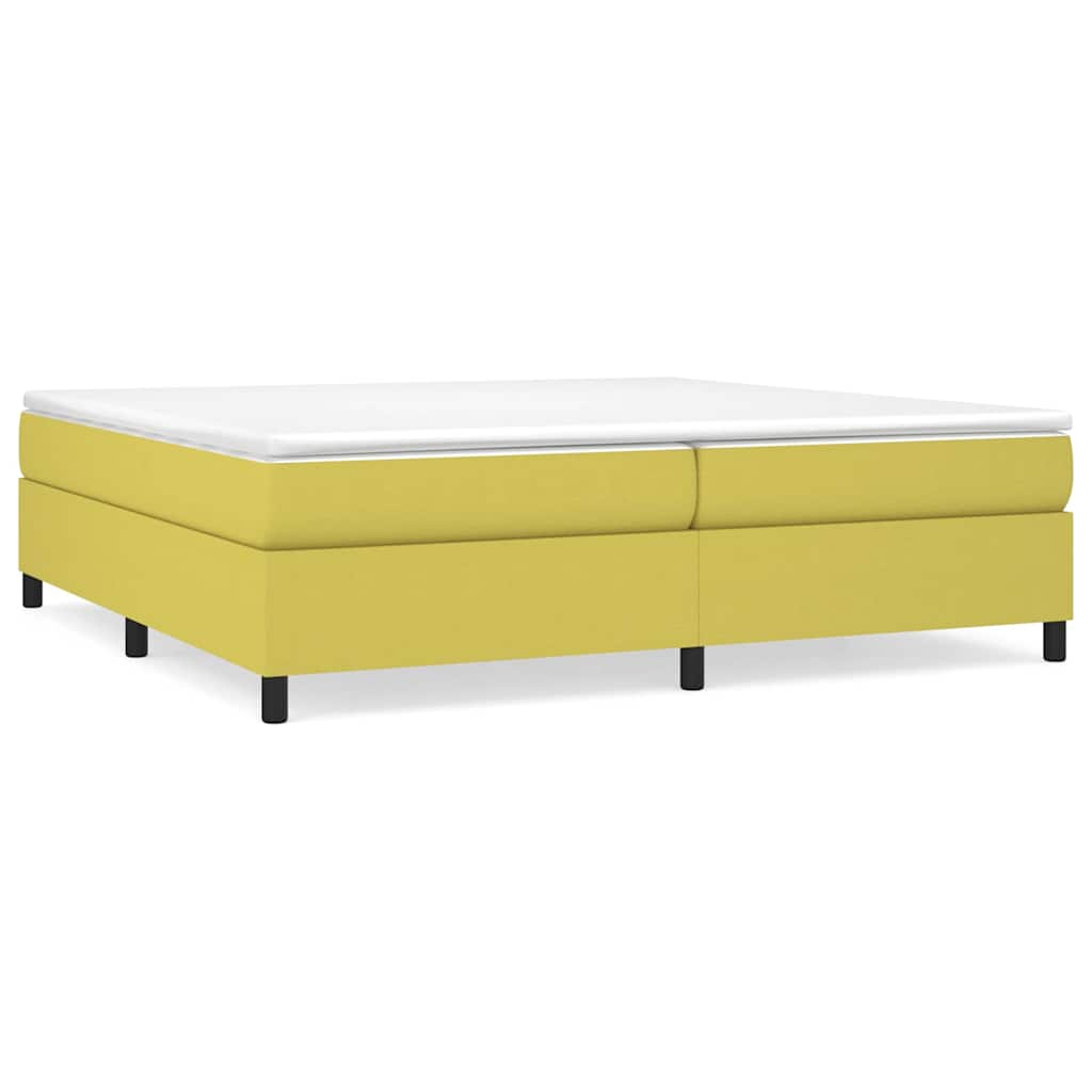 Κρεβάτι Boxspring με Στρώμα Πράσινο 200x200 εκ. Υφασμάτινο