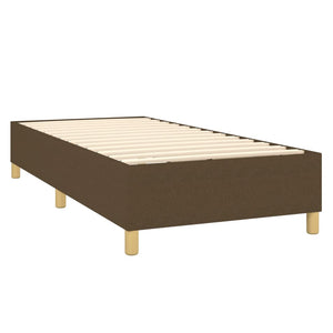 Κρεβάτι Boxspring με Στρώμα Σκούρο Καφέ 80x200 εκ. Υφασμάτινο