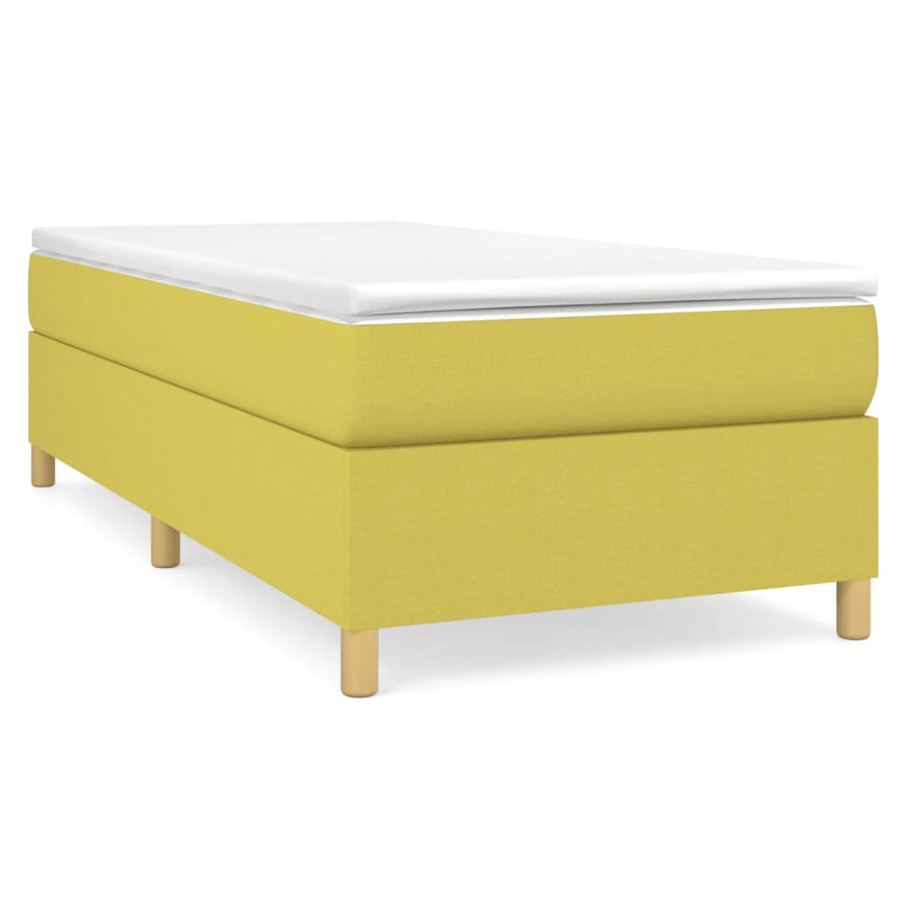 Κρεβάτι Boxspring με Στρώμα Πράσινο 90x190 εκ.Υφασμάτινο