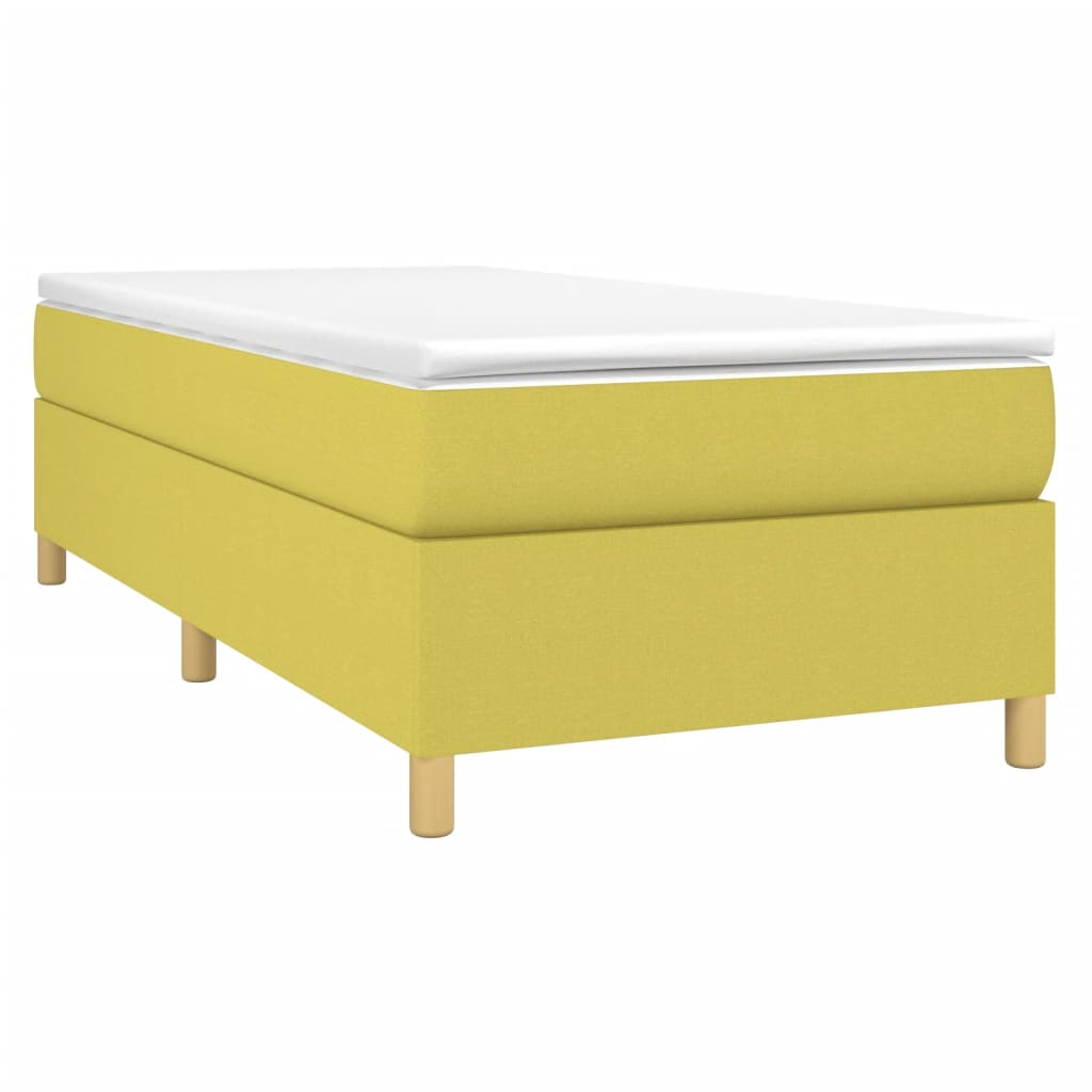 Κρεβάτι Boxspring με Στρώμα Πράσινο 90x190 εκ.Υφασμάτινο