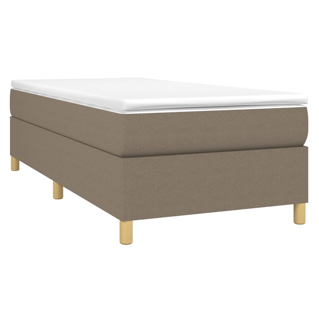 Κρεβάτι Boxspring με Στρώμα Taupe 100 x 200 εκ. Υφασμάτινο