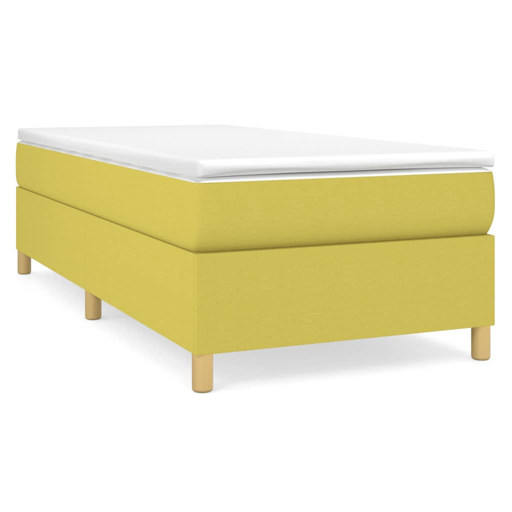 Κρεβάτι Boxspring με Στρώμα Πράσινο 100 x 200 εκ. Υφασμάτινο
