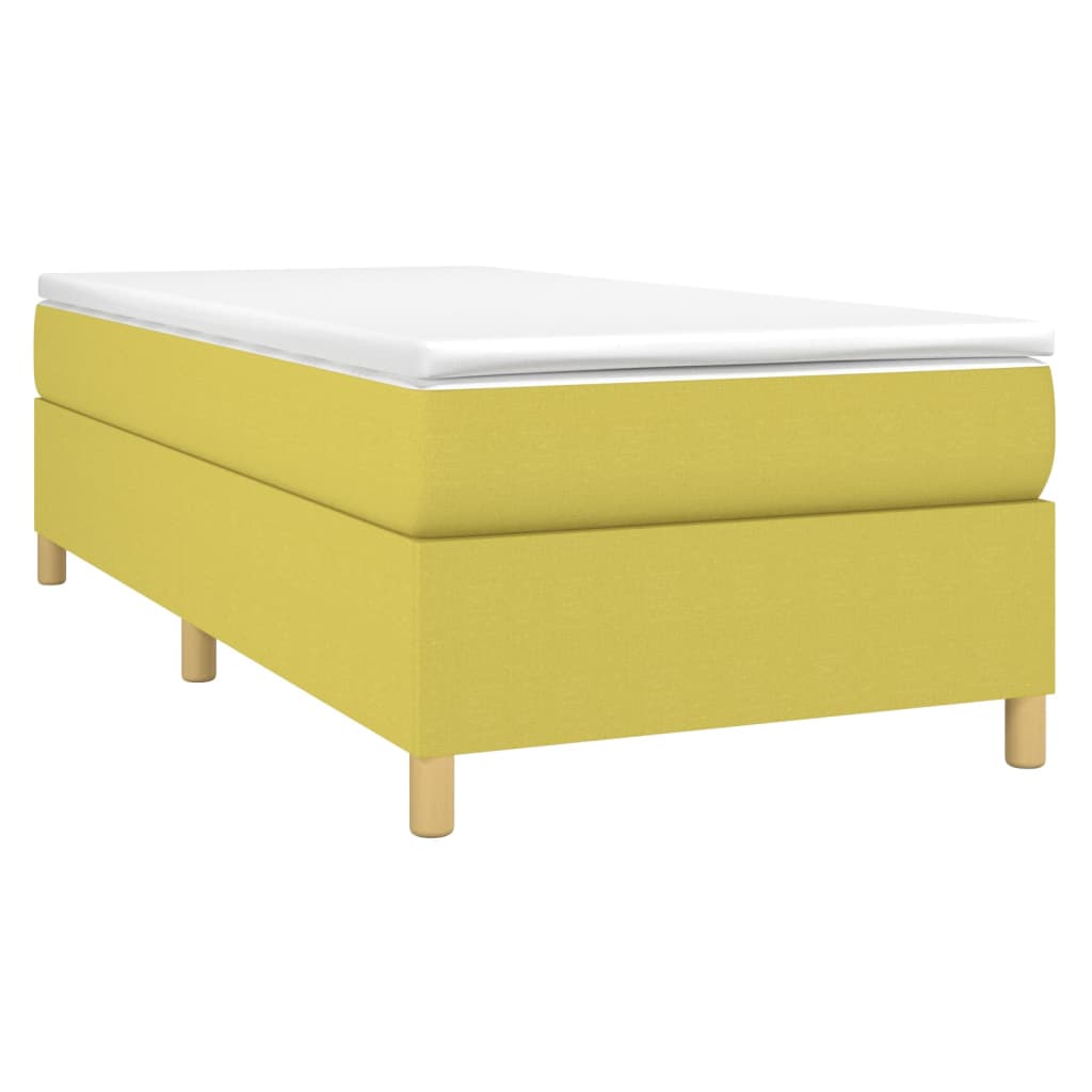 Κρεβάτι Boxspring με Στρώμα Πράσινο 100 x 200 εκ. Υφασμάτινο