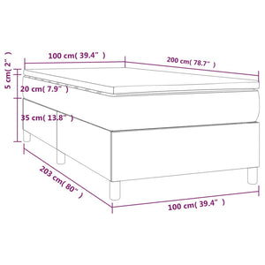 Κρεβάτι Boxspring με Στρώμα Πράσινο 100 x 200 εκ. Υφασμάτινο