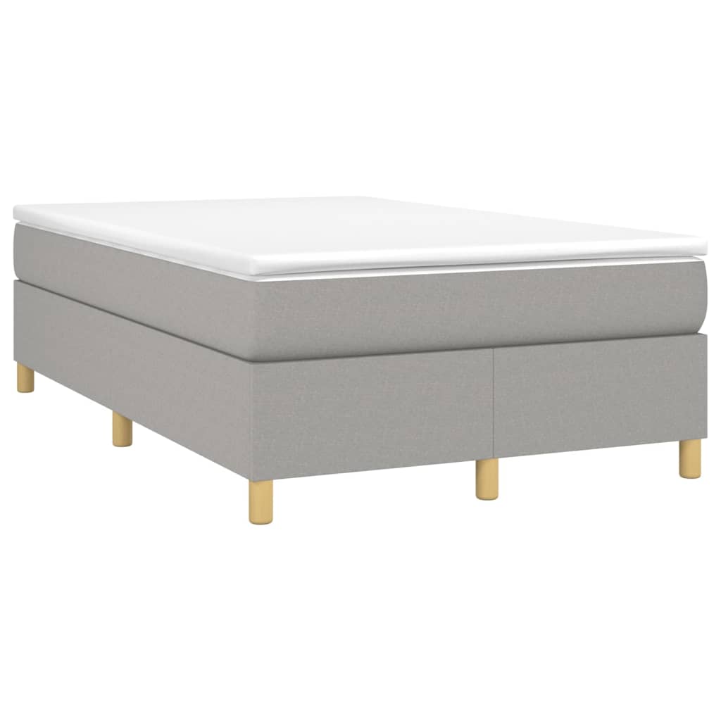 Κρεβάτι Boxspring με Στρώμα Ανοιχτό Γκρι 120x200 εκ. Υφασμάτινο