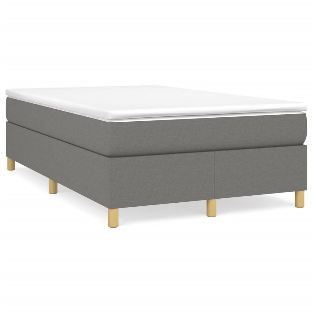 Κρεβάτι Boxspring με Στρώμα Σκούρο Γκρι 120x200 εκ. Υφασμάτινο