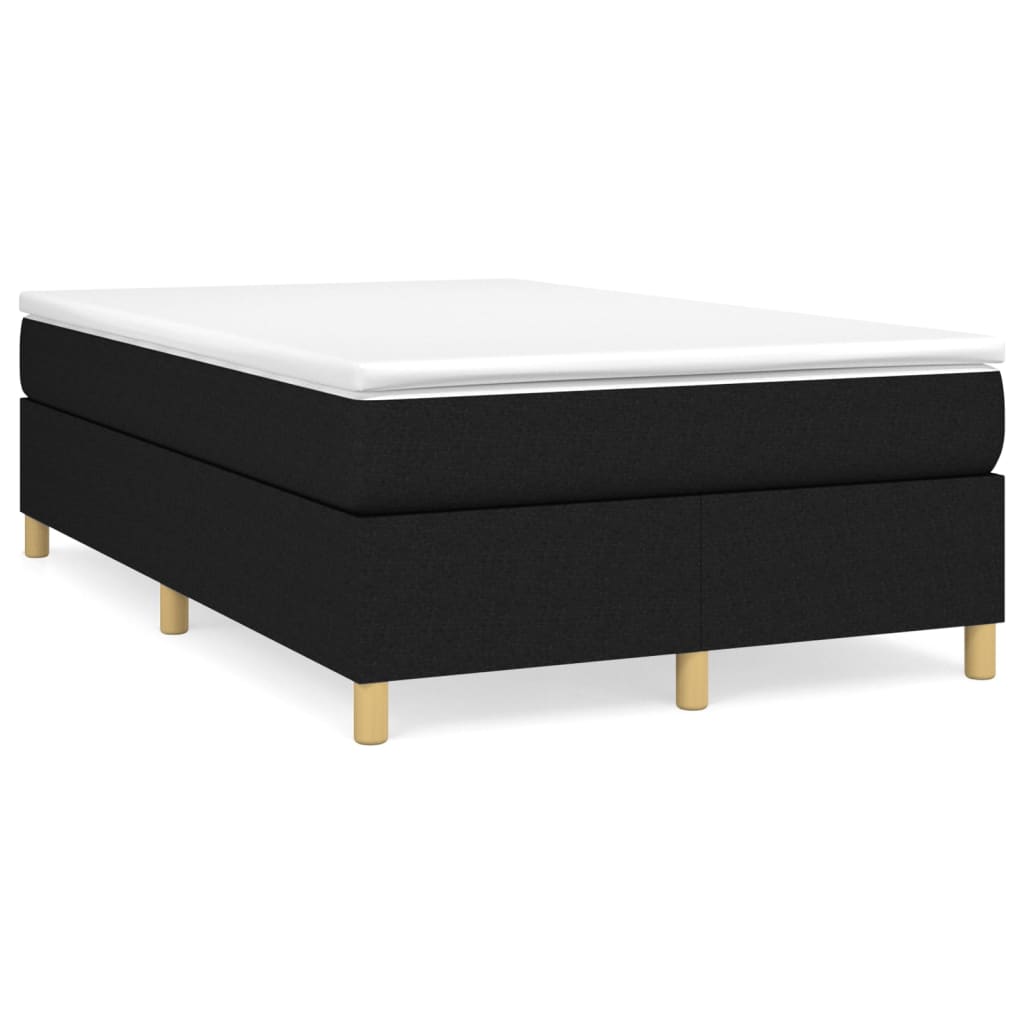 Κρεβάτι Boxspring με Στρώμα Μαύρο 120x200 εκ. Υφασμάτινο