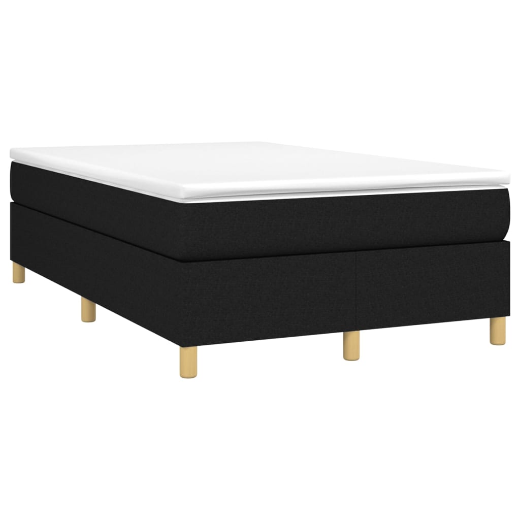 Κρεβάτι Boxspring με Στρώμα Μαύρο 120x200 εκ. Υφασμάτινο