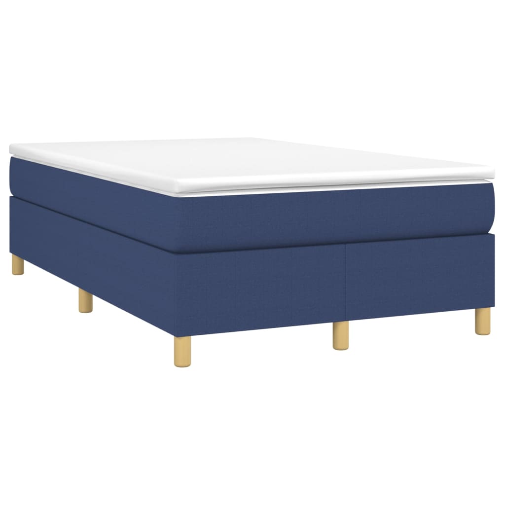 Κρεβάτι Boxspring με Στρώμα Μπλε 120x200 εκ. Υφασμάτινο