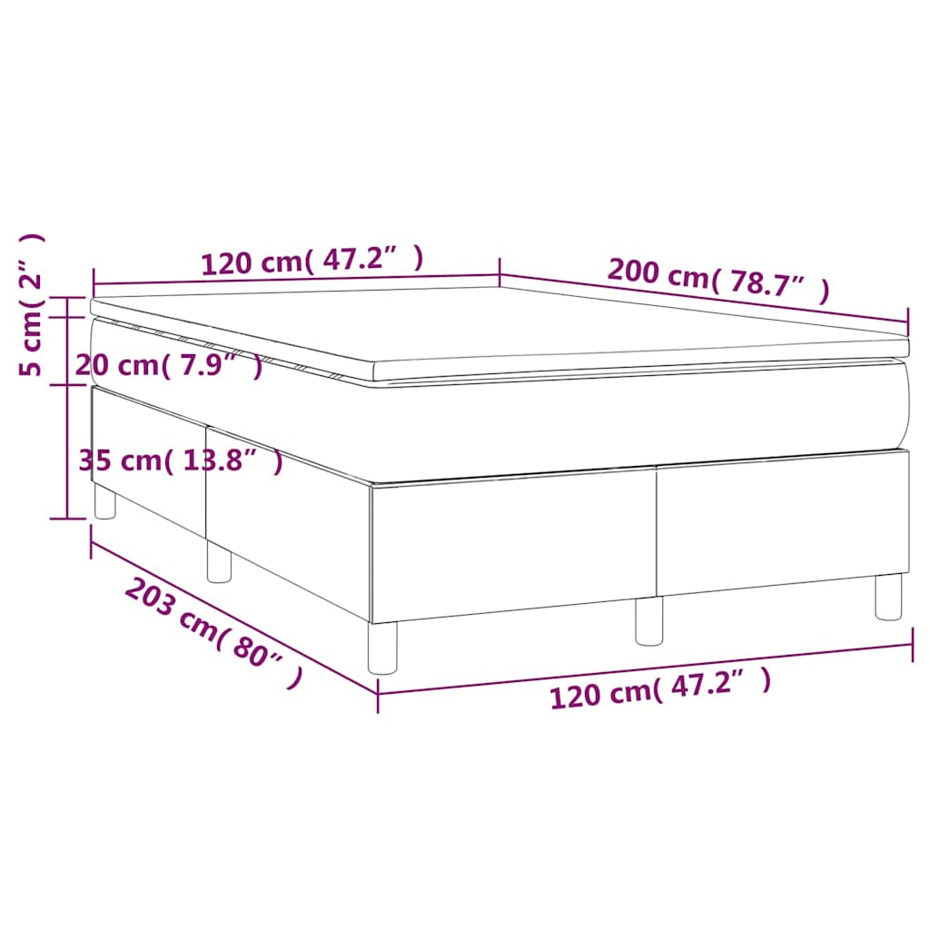 Κρεβάτι Boxspring με Στρώμα Πράσινο 120x200 εκ. Υφασμάτινο