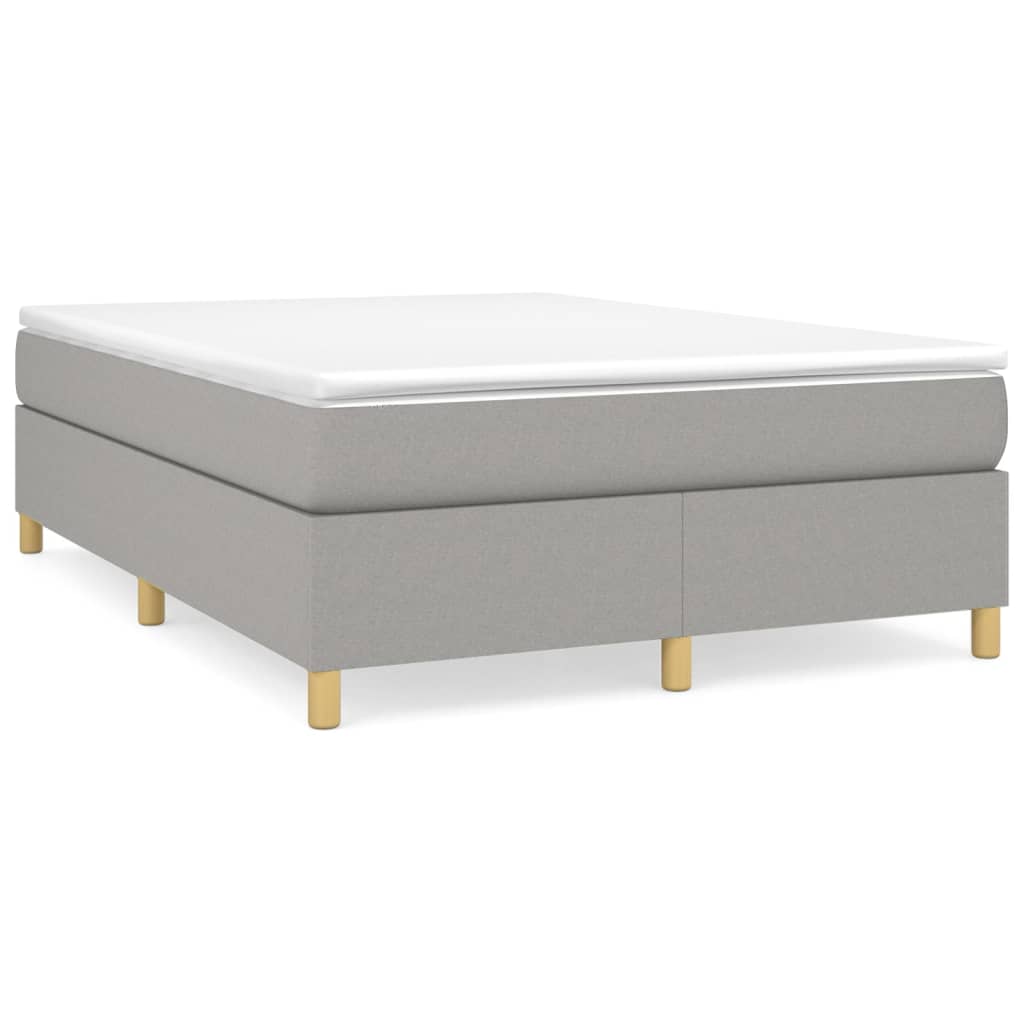 Κρεβάτι Boxspring με Στρώμα Ανοιχτό Γκρι 140x200 εκ. Υφασμάτινο