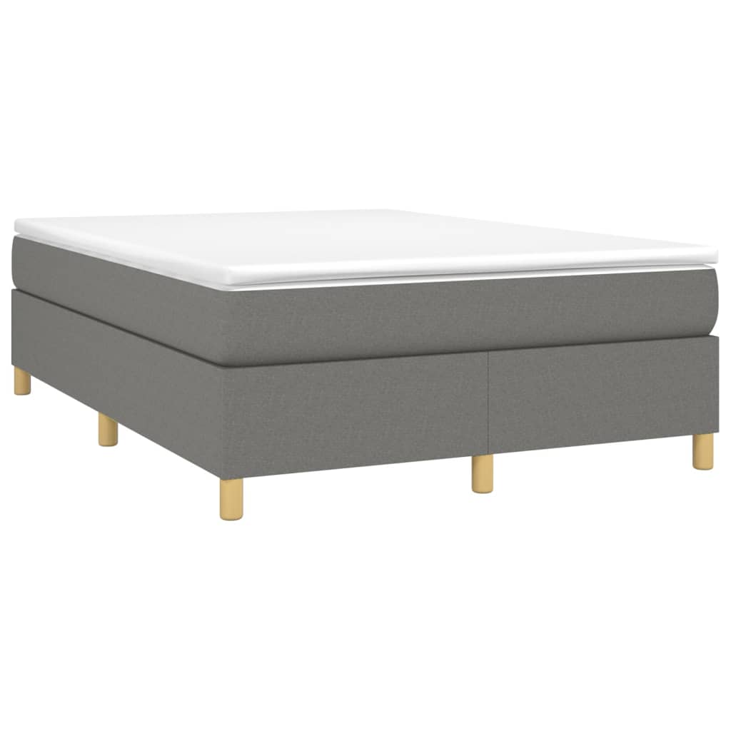 Κρεβάτι Boxspring με Στρώμα Σκούρο Γκρι 140x200 εκ Υφασμάτινο