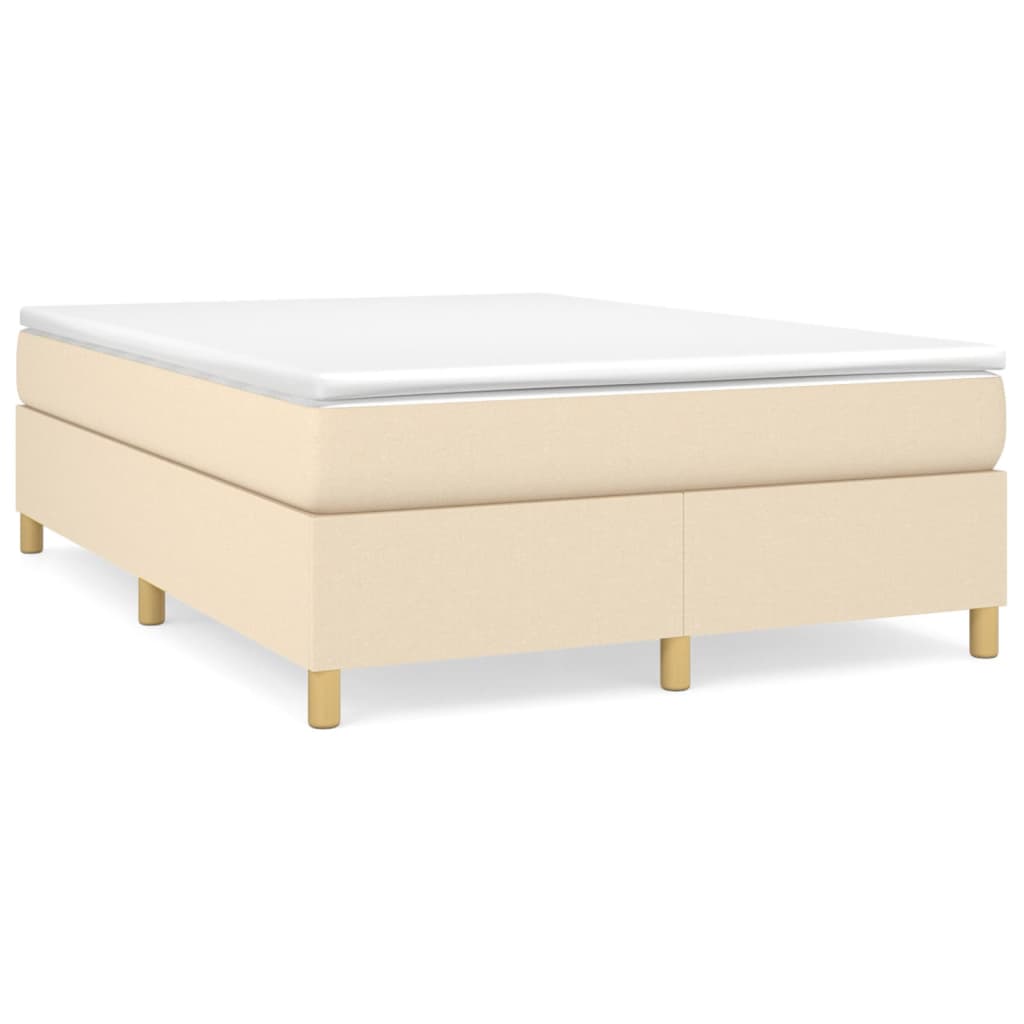 Κρεβάτι Boxspring με Στρώμα Κρεμ 140x200 εκ. Υφασμάτινο