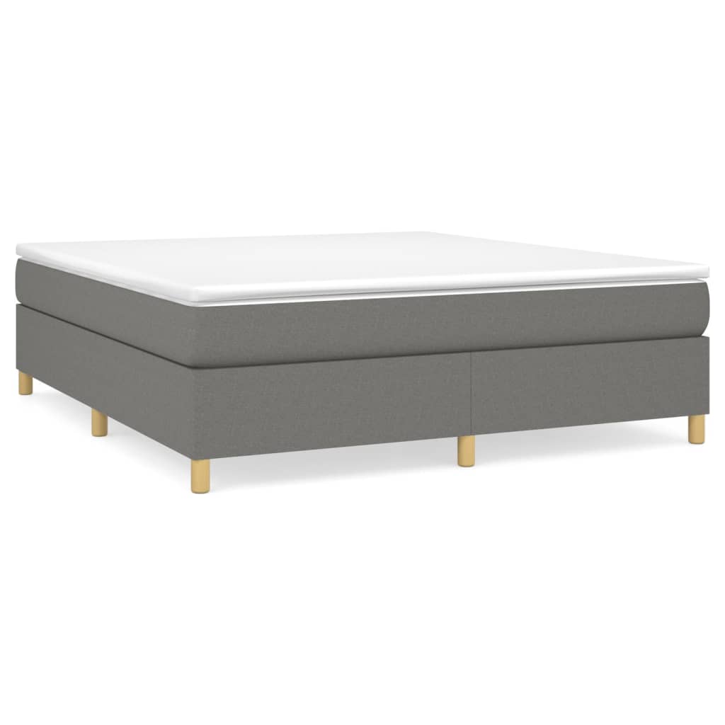 Κρεβάτι Boxspring με Στρώμα Σκούρο Γκρι 160x200 εκ Υφασμάτινο - Pakobazaar
