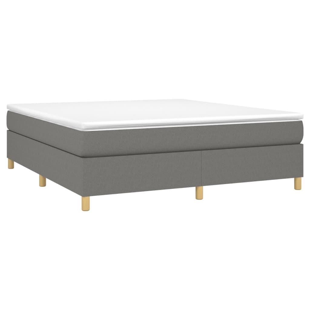 Κρεβάτι Boxspring με Στρώμα Σκούρο Γκρι 160x200 εκ Υφασμάτινο - Pakobazaar