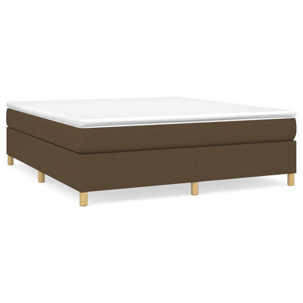 Κρεβάτι Boxspring με Στρώμα Σκούρο Καφέ 160x200 εκ Υφασμάτινο - Pakobazaar