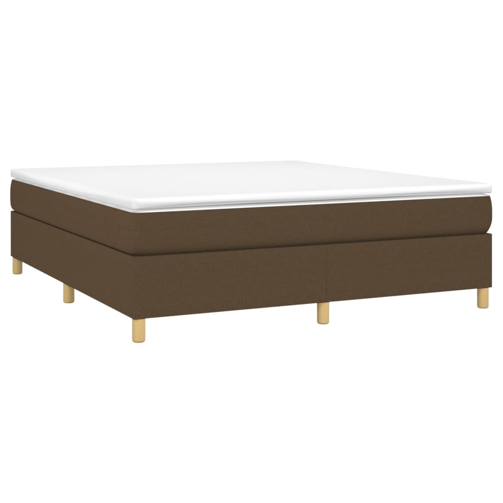 Κρεβάτι Boxspring με Στρώμα Σκούρο Καφέ 160x200 εκ Υφασμάτινο - Pakobazaar