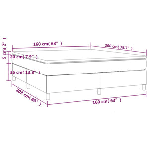 Κρεβάτι Boxspring με Στρώμα Taupe 160x200 εκ. Υφασμάτινο