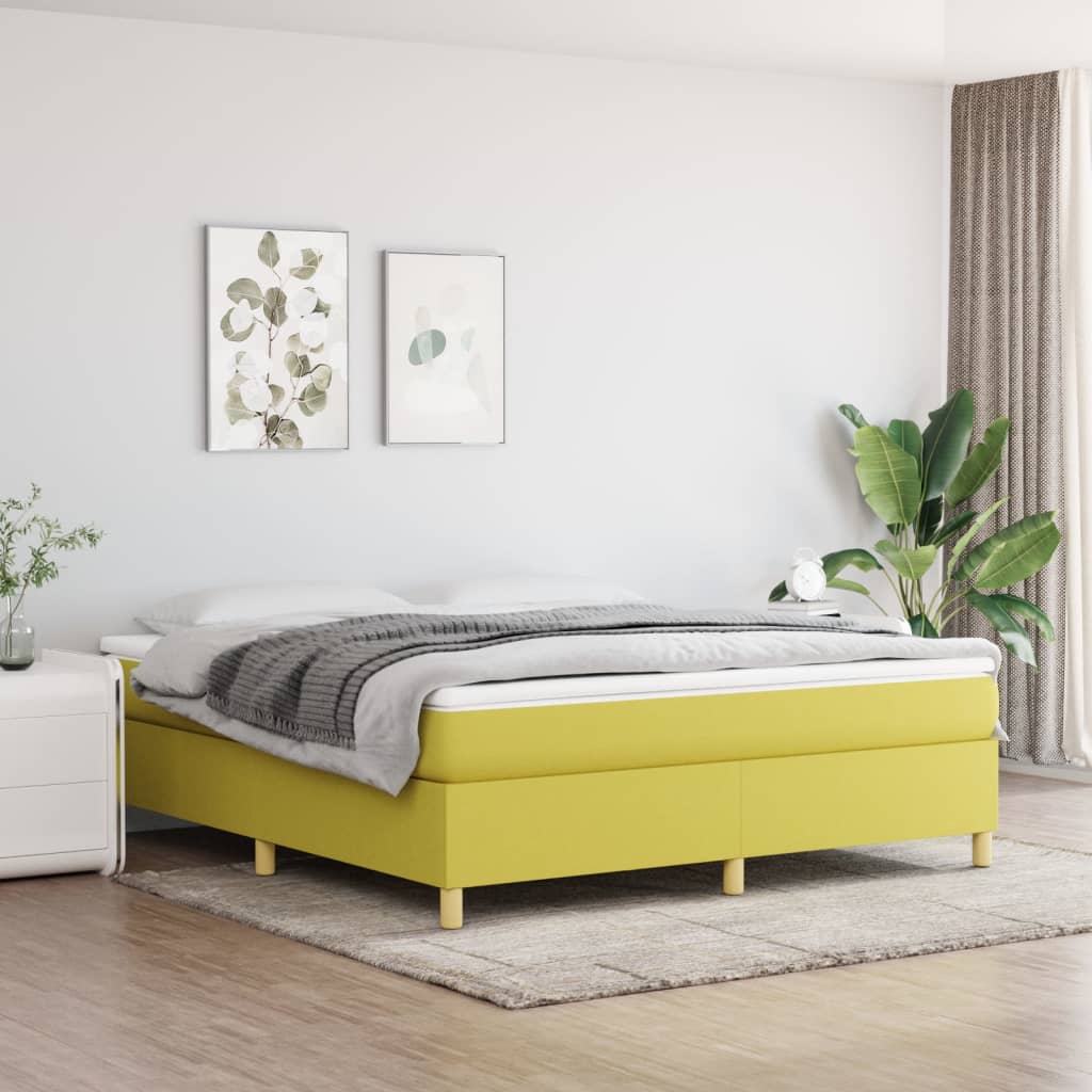 Κρεβάτι Boxspring με Στρώμα Πράσινο 160x200 εκ.Υφασμάτινο