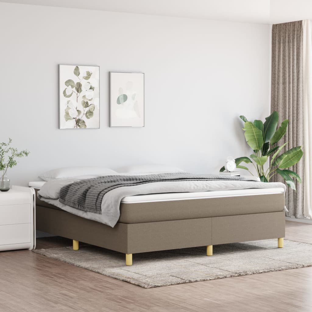 Κρεβάτι Boxspring με Στρώμα Taupe 180x200 εκ. Υφασμάτινο