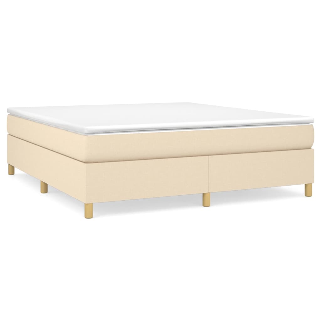 Κρεβάτι Boxspring με Στρώμα Κρεμ 180x200 εκ. Υφασμάτινο