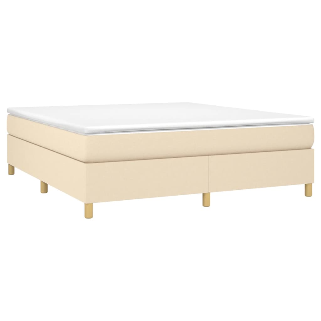 Κρεβάτι Boxspring με Στρώμα Κρεμ 180x200 εκ. Υφασμάτινο