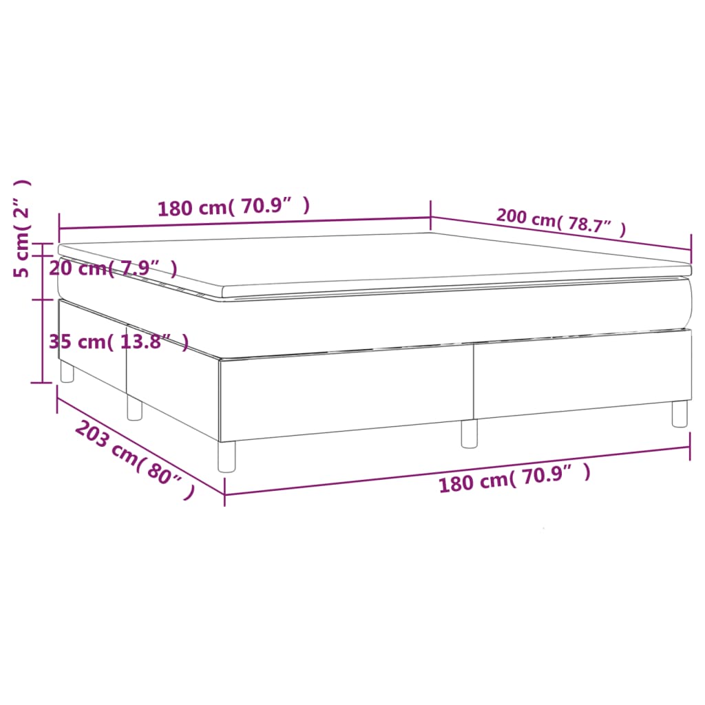 Κρεβάτι Boxspring με Στρώμα Πράσινο 180x200 εκ.Υφασμάτινο