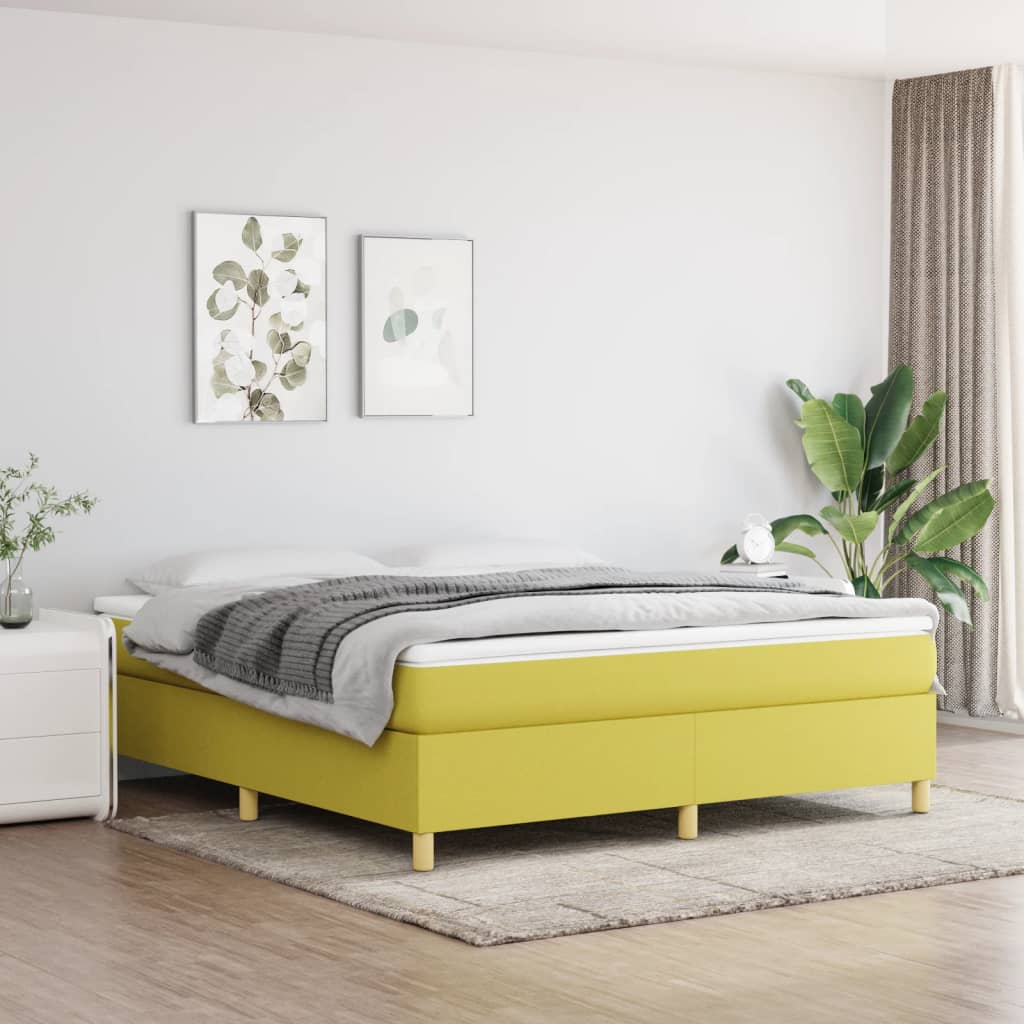 Κρεβάτι Boxspring με Στρώμα Πράσινο 180x200 εκ.Υφασμάτινο