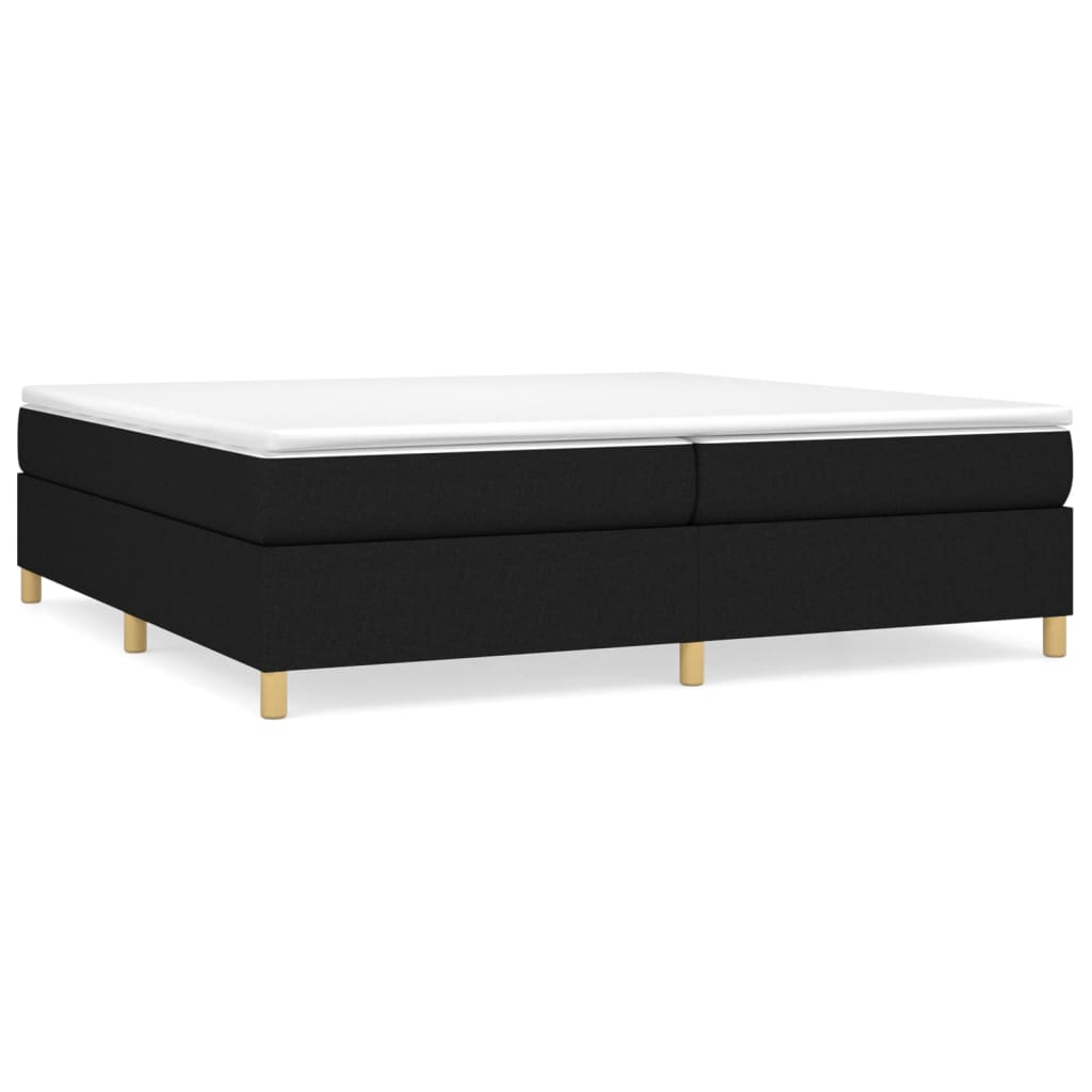 Κρεβάτι Boxspring με Στρώμα Μαύρο 200x200 εκ. Υφασμάτινο - Pakobazaar