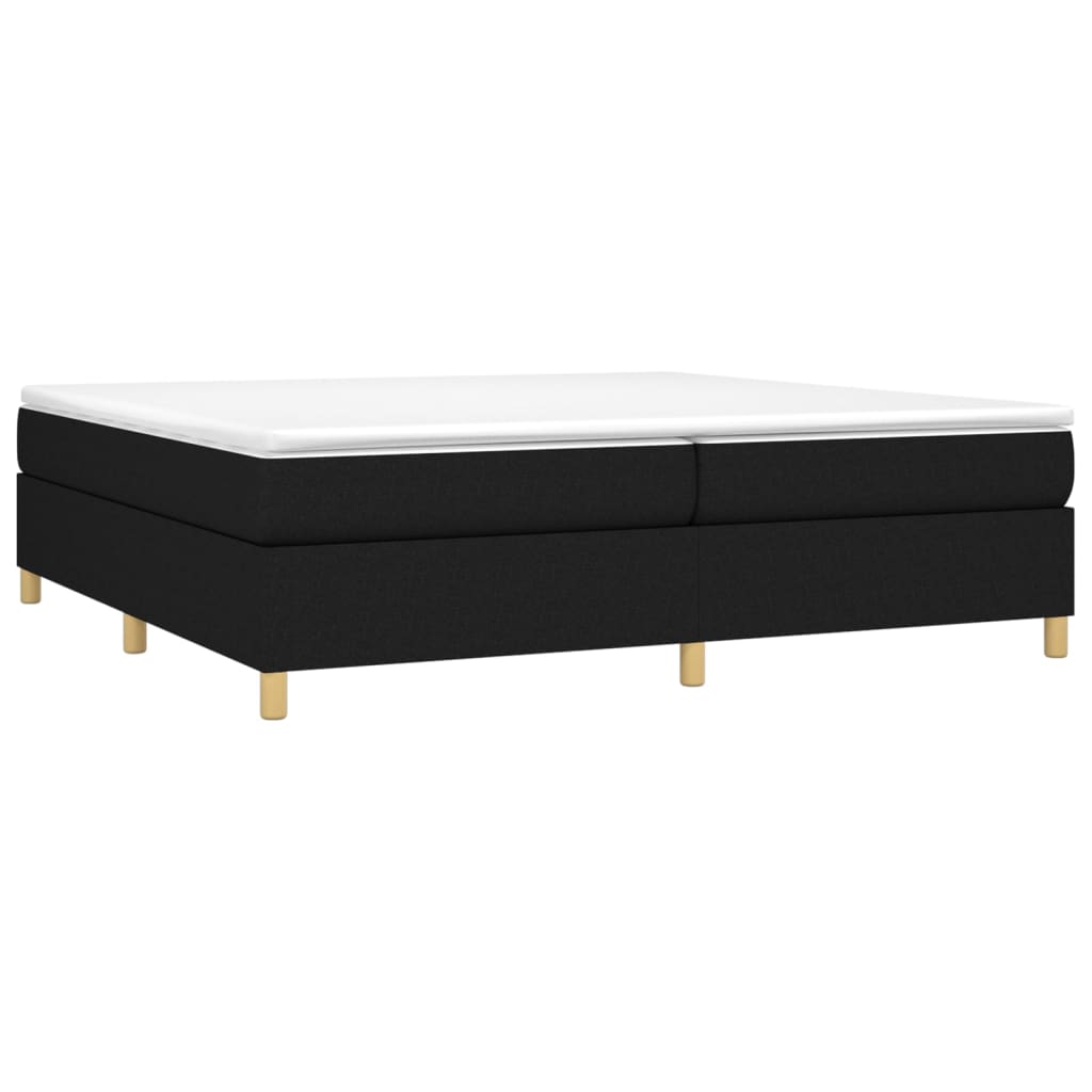 Κρεβάτι Boxspring με Στρώμα Μαύρο 200x200 εκ. Υφασμάτινο - Pakobazaar