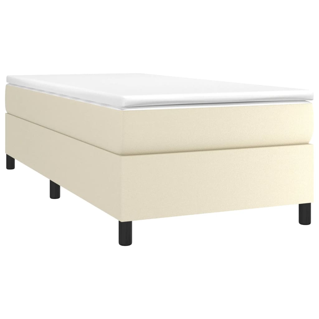 Κρεβάτι Boxspring με Στρώμα Κρεμ 80 x 200 εκ. Συνθετικό Δέρμα - Pakobazaar
