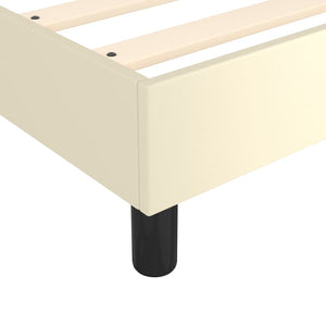 Κρεβάτι Boxspring με Στρώμα Κρεμ 90x190 εκ. από Συνθετικό Δέρμα - Pakobazaar