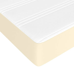 Κρεβάτι Boxspring με Στρώμα Κρεμ 90x190 εκ. από Συνθετικό Δέρμα - Pakobazaar