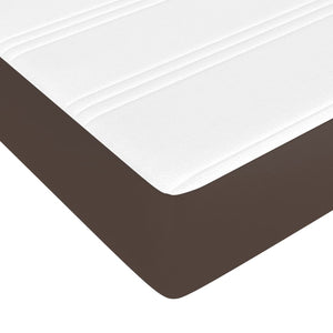 Κρεβάτι Boxspring με Στρώμα Καφέ 90x190 εκ. από Συνθετικό Δέρμα