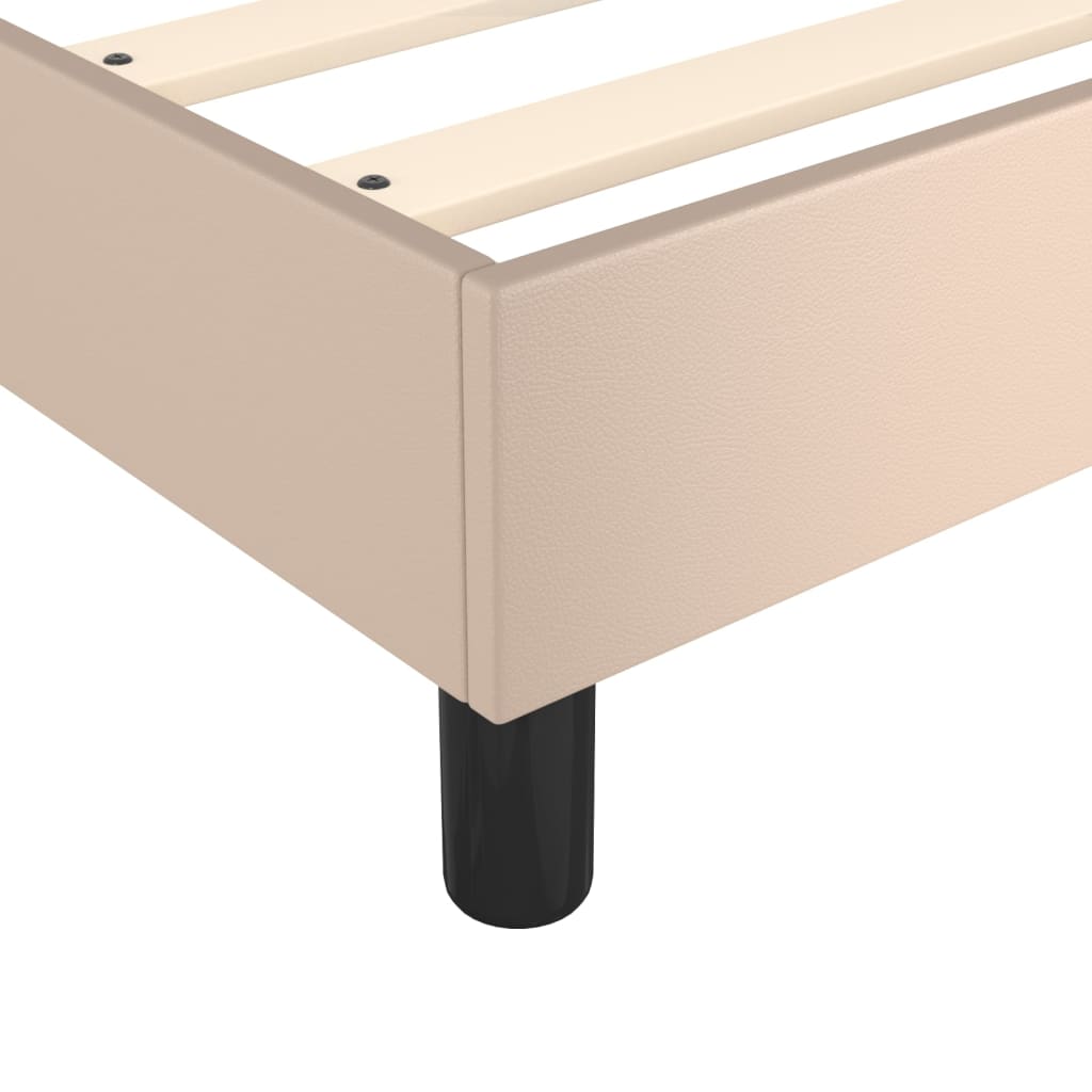 Κρεβάτι Boxspring με Στρώμα Καπουτσίνο 100x200εκ.από Συνθ.Δέρμα