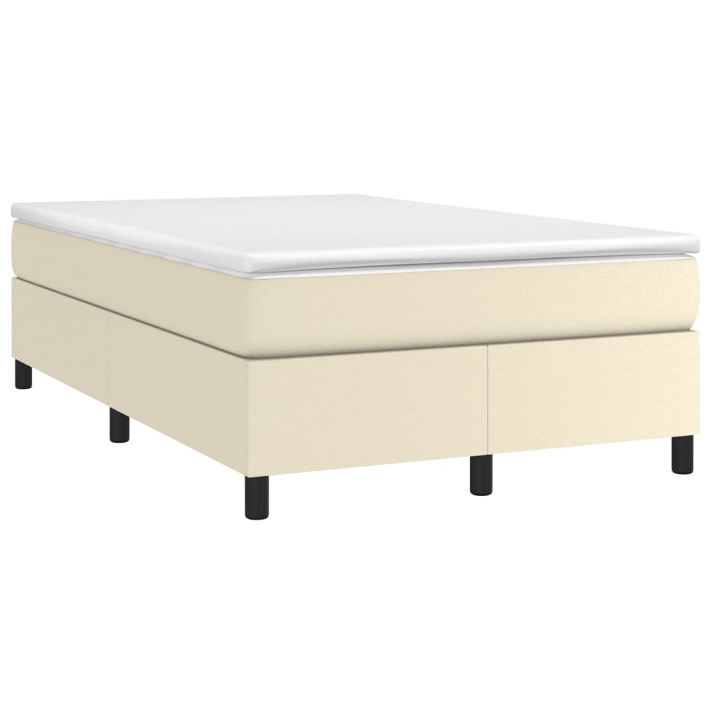 Κρεβάτι Boxspring με Στρώμα Κρεμ 120x200εκ. από Συνθετικό Δέρμα - Pakobazaar