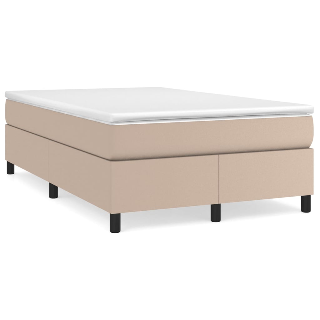 Κρεβάτι Boxspring με Στρώμα Καπουτσίνο 120x200εκ.από Συνθ.Δέρμα