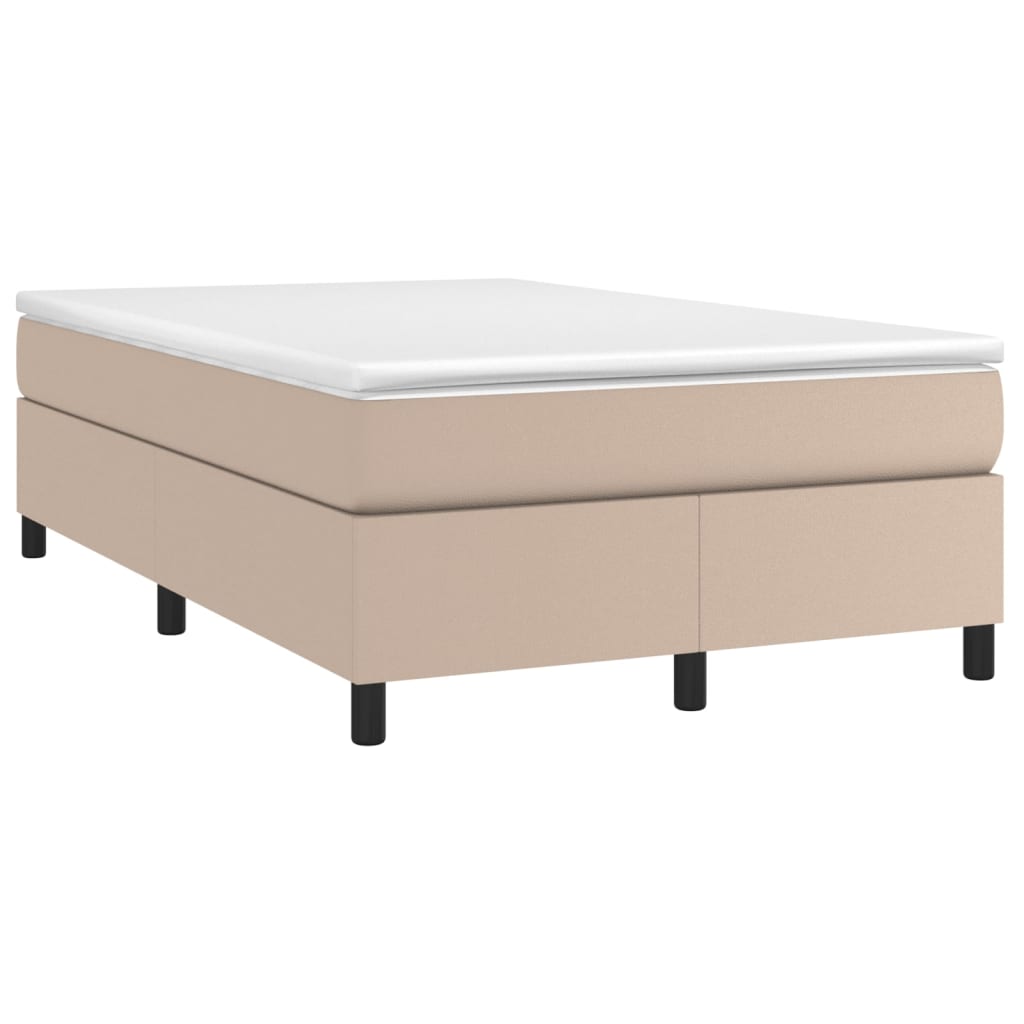 Κρεβάτι Boxspring με Στρώμα Καπουτσίνο 120x200εκ.από Συνθ.Δέρμα