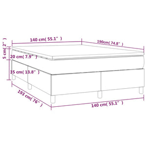 Κρεβάτι Boxspring με Στρώμα Λευκό 140x190εκ.από Συνθετικό Δέρμα