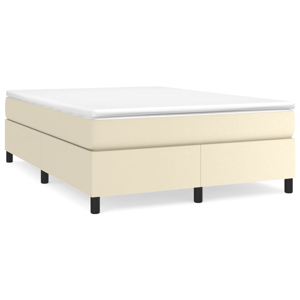 Κρεβάτι Boxspring με Στρώμα Κρεμ 140x200εκ. από Συνθετικό Δέρμα - Pakobazaar