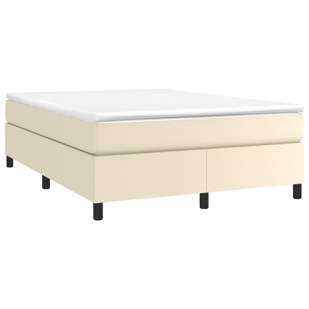 Κρεβάτι Boxspring με Στρώμα Κρεμ 140x200εκ. από Συνθετικό Δέρμα - Pakobazaar