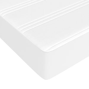 Κρεβάτι Boxspring με Στρώμα Λευκό 160x200εκ.από Συνθετικό Δέρμα