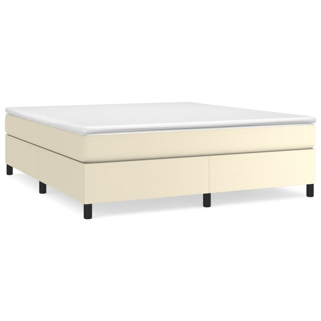 Κρεβάτι Boxspring με Στρώμα Κρεμ 160x200εκ. από Συνθετικό Δέρμα - Pakobazaar