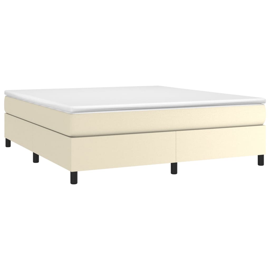 Κρεβάτι Boxspring με Στρώμα Κρεμ 160x200εκ. από Συνθετικό Δέρμα - Pakobazaar