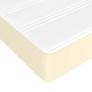 Κρεβάτι Boxspring με Στρώμα Κρεμ 160x200εκ. από Συνθετικό Δέρμα