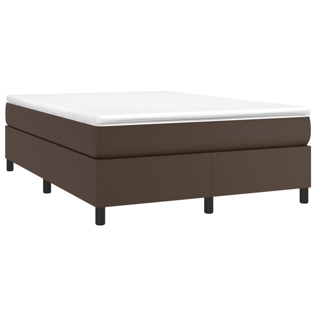 Κρεβάτι Boxspring με Στρώμα Καφέ 180x200 εκ. Συνθετικό Δέρμα
