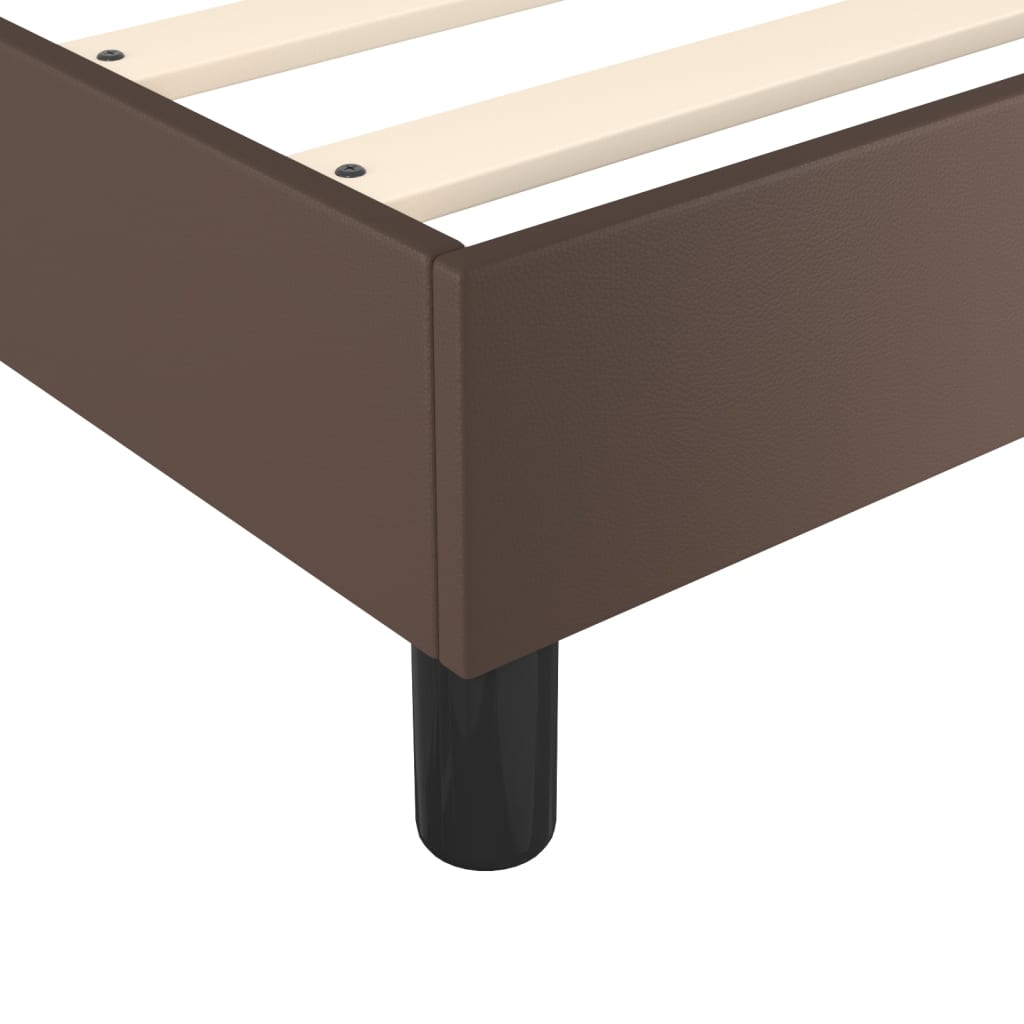 Κρεβάτι Boxspring με Στρώμα Καφέ 180x200 εκ. Συνθετικό Δέρμα