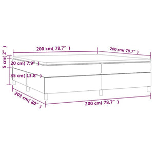 Κρεβάτι Boxspring με Στρώμα Καφέ 200x200 εκ. Συνθετικό Δέρμα - Pakobazaar